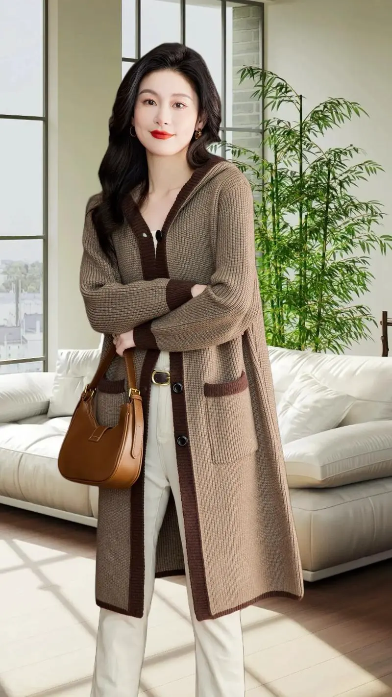 针织长款外搭怎么搭配图片