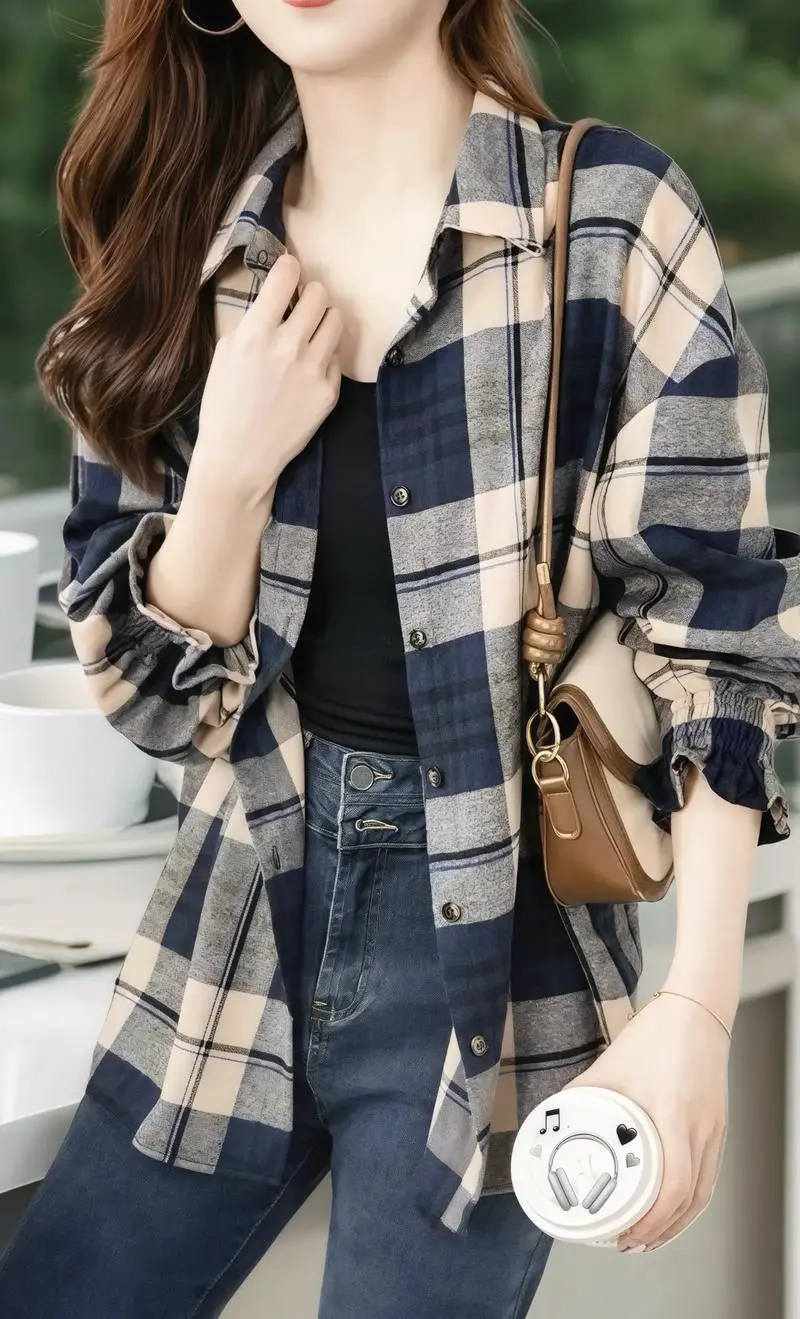格子衬衫怎么搭配女生