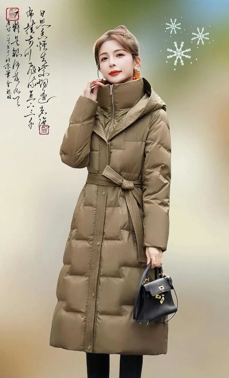 有腰带的羽绒服怎么搭配