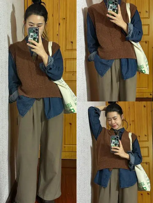 棕色马甲怎么搭配