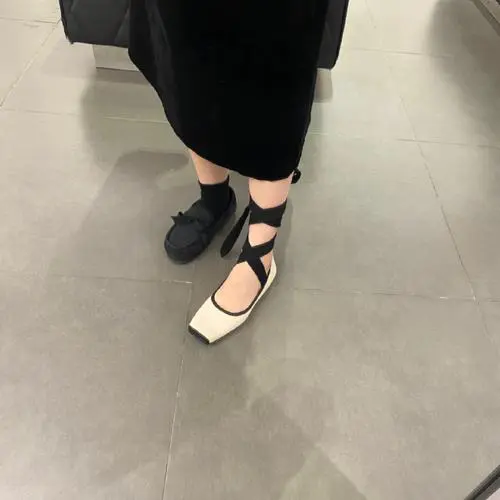 平底绑带单鞋怎么搭配