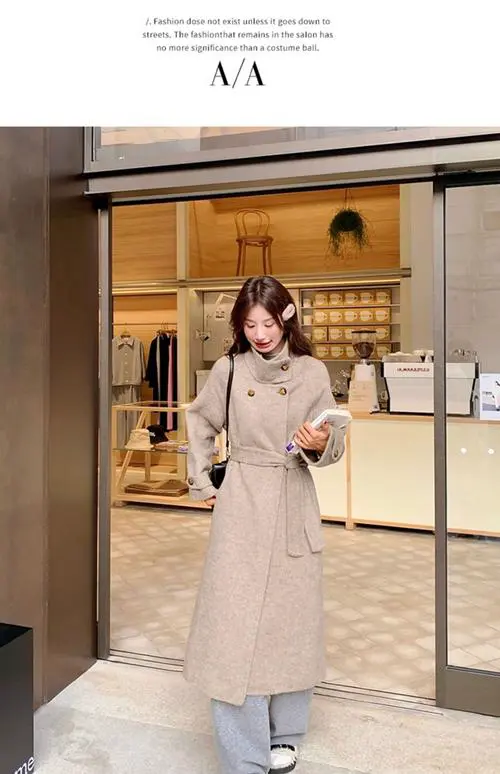 黄色双面羊绒怎么搭配