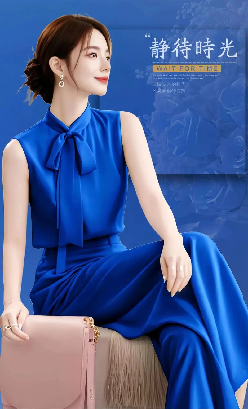 蓝色韩版休闲上衣怎么搭配什么裤子好看图片欣赏