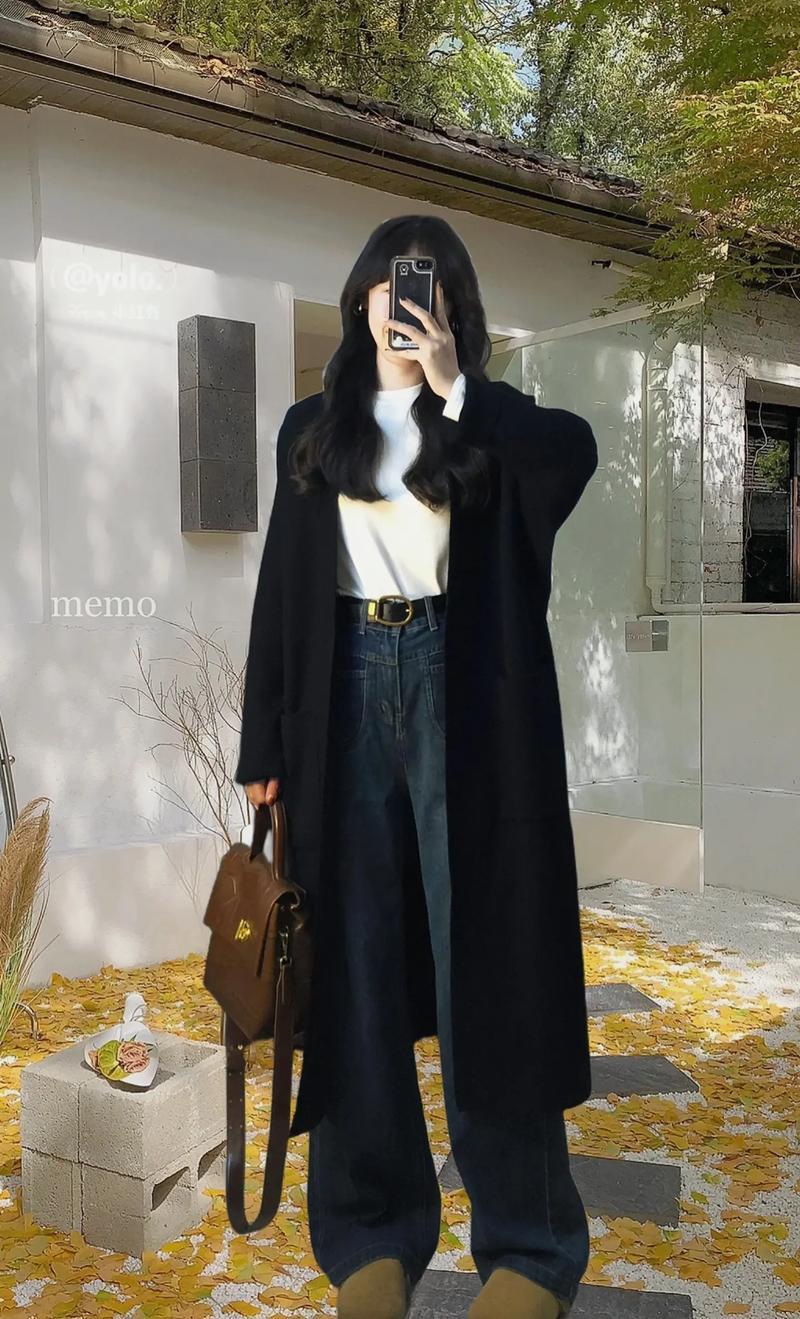 黑长开衫里面怎么搭配图片欣赏