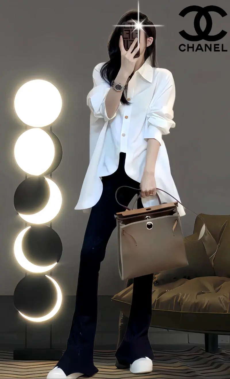 长衬衫女里面怎么搭配