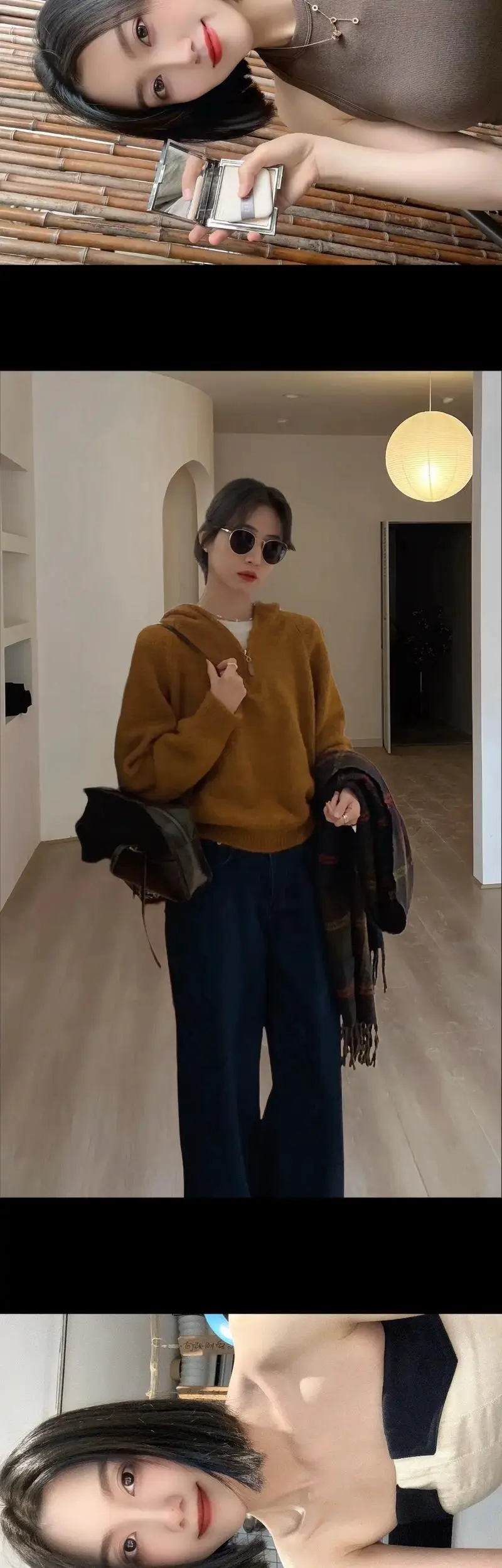 褐色毛衣怎么搭配裤子