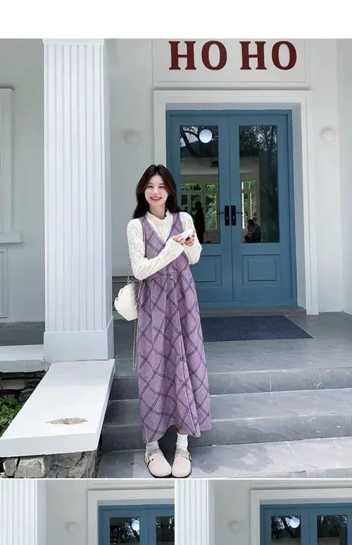 秋冬款背心裙怎么搭配