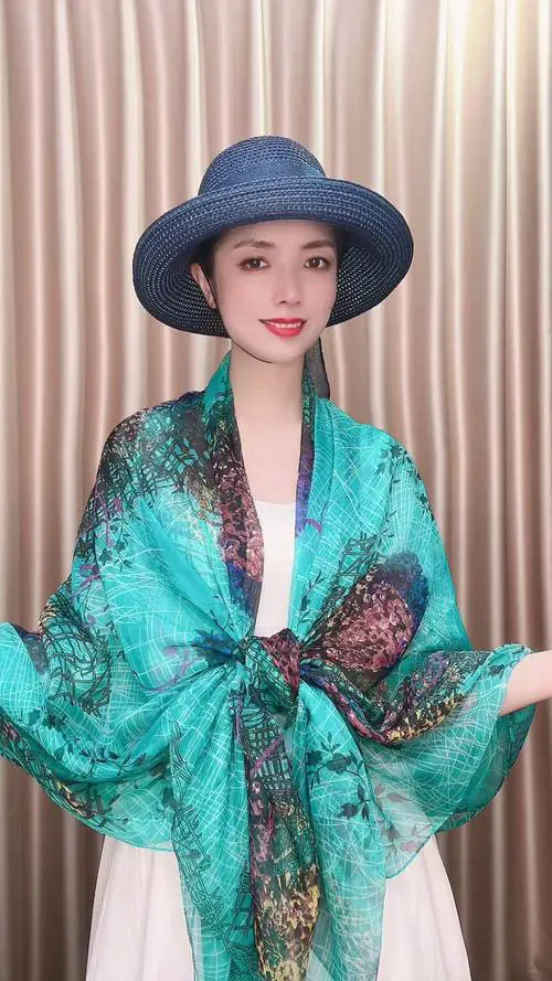 大纱巾怎么搭配