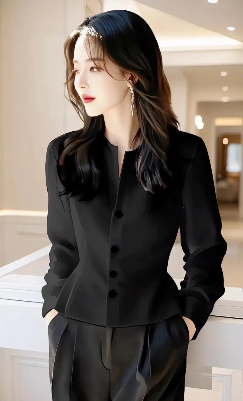 女生黑色衬衫怎么搭配外套