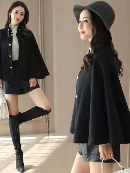 日系斗篷外套怎么搭配