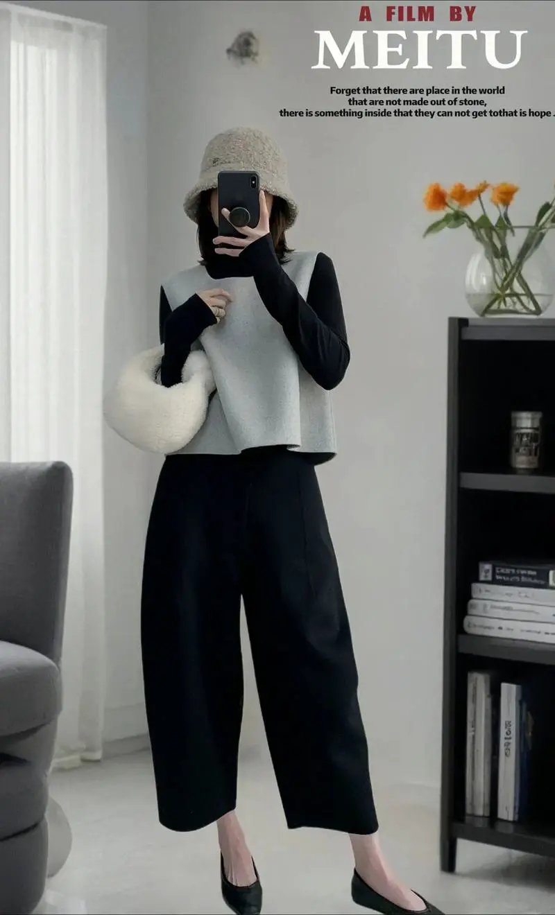 毛的哈伦裤怎么搭配什么外套好看吗