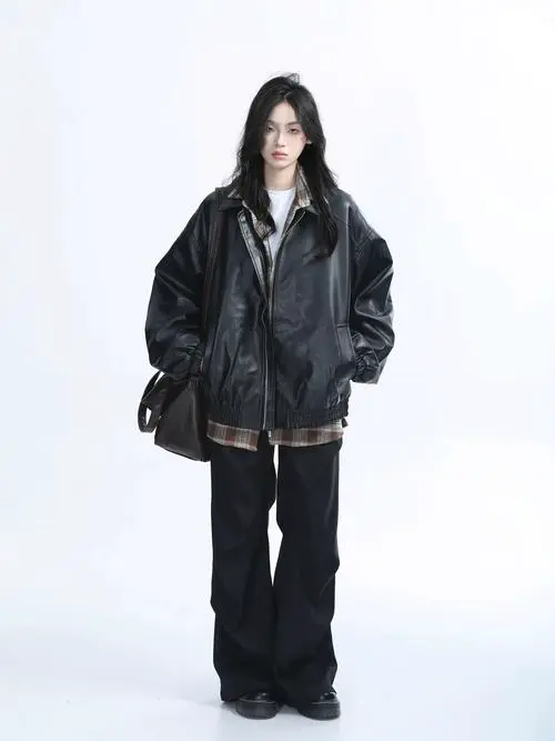 中性皮衣怎么搭配