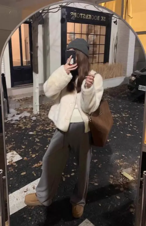 皮草短外套怎么搭配图片