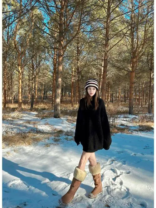 雪地靴长款怎么搭配图片