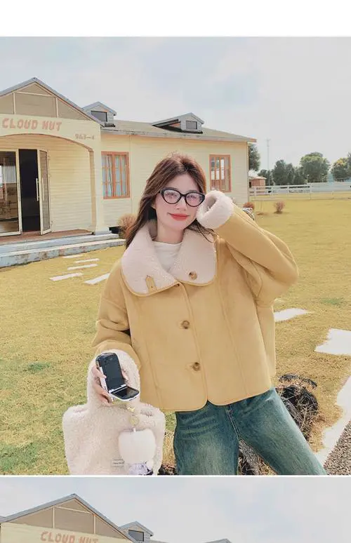 黄色双面羊绒怎么搭配