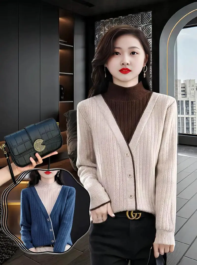 大毛衣领怎么搭配