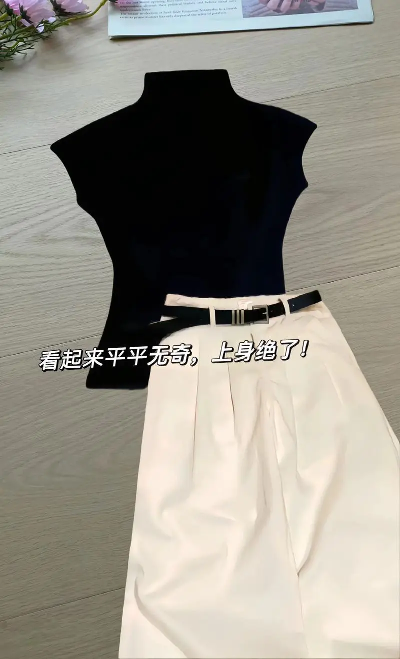 黑色高腰t恤怎么搭配