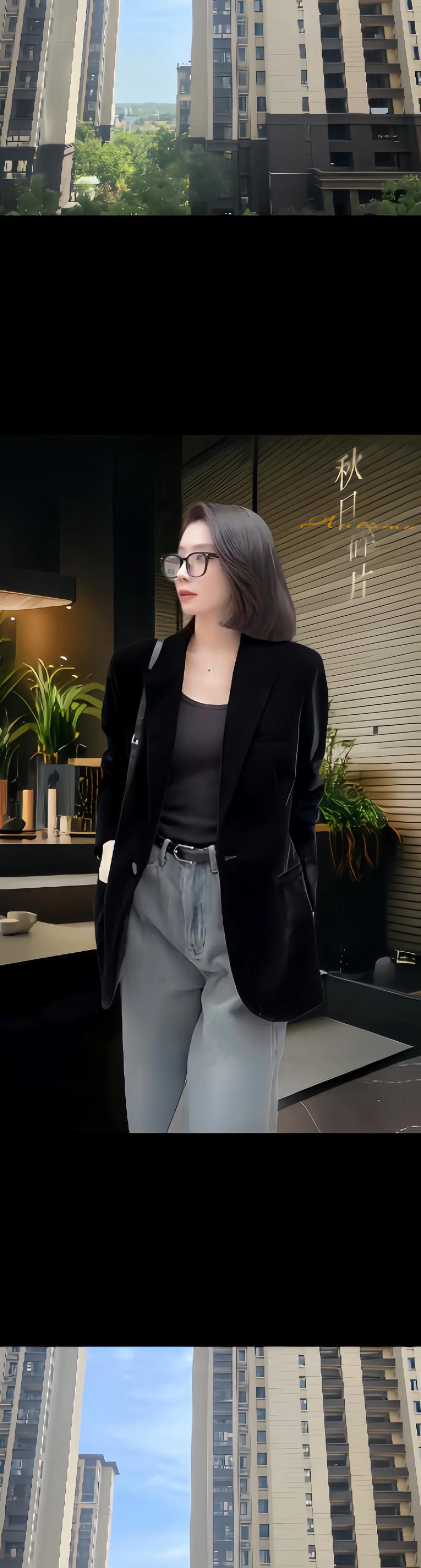 中长款小西装女外套怎么搭配什么裤子好看图片欣赏