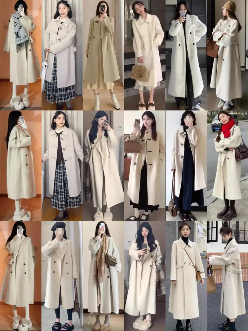 米米毛呢大衣怎么搭配什么围巾好看图片欣赏