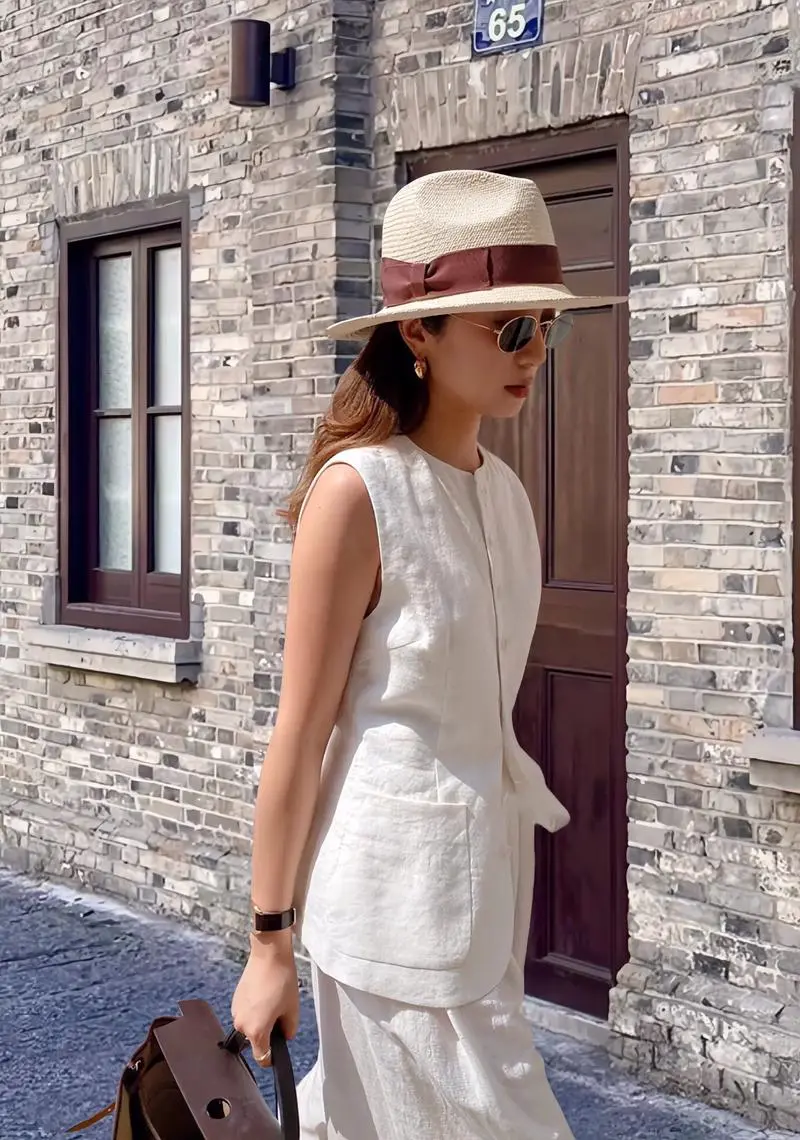 棉麻马甲怎么搭配