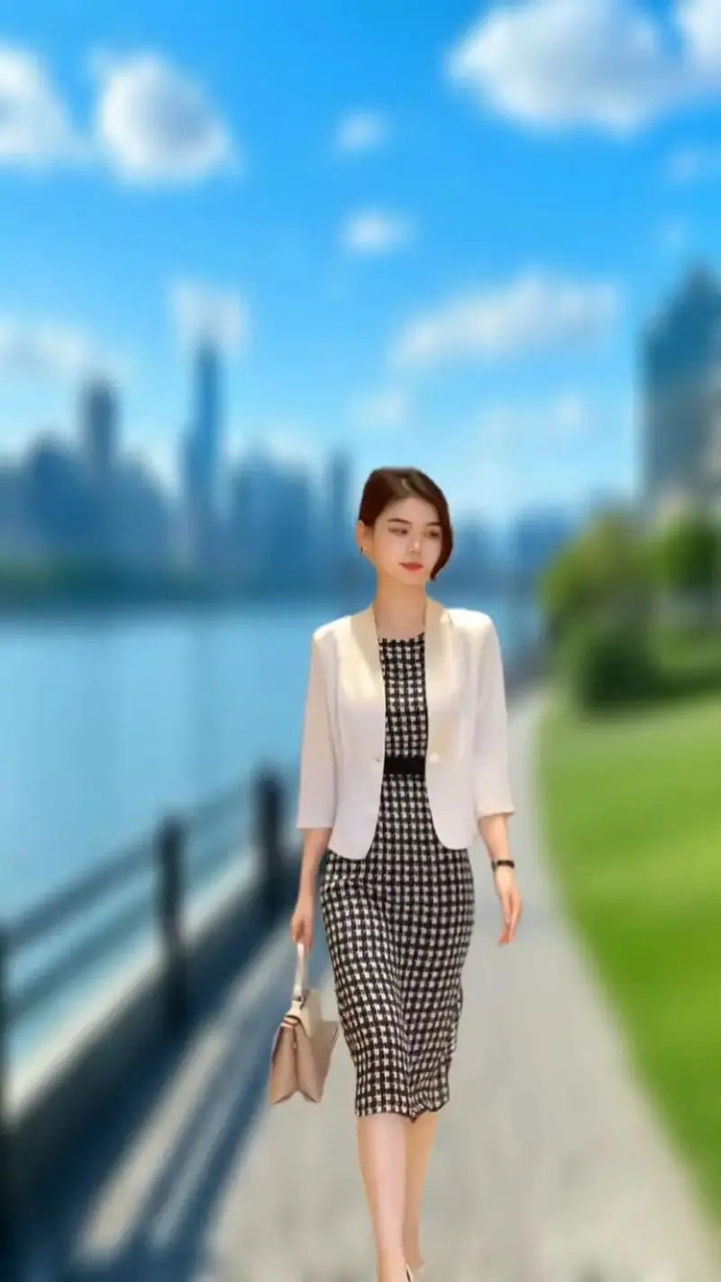 格子连衣裙怎么搭配外衣套