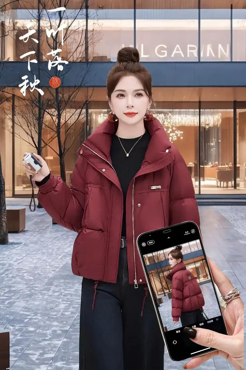 短款红色棉衣怎么搭配什么裤子好看图片大全