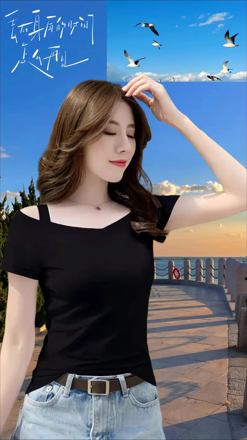 女生的中袖衣服怎么搭配图片