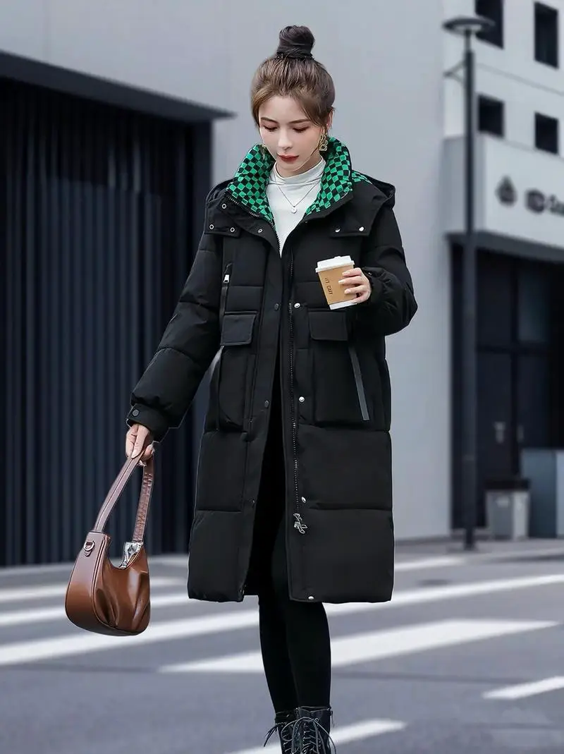 长款修身棉服怎么搭配好看