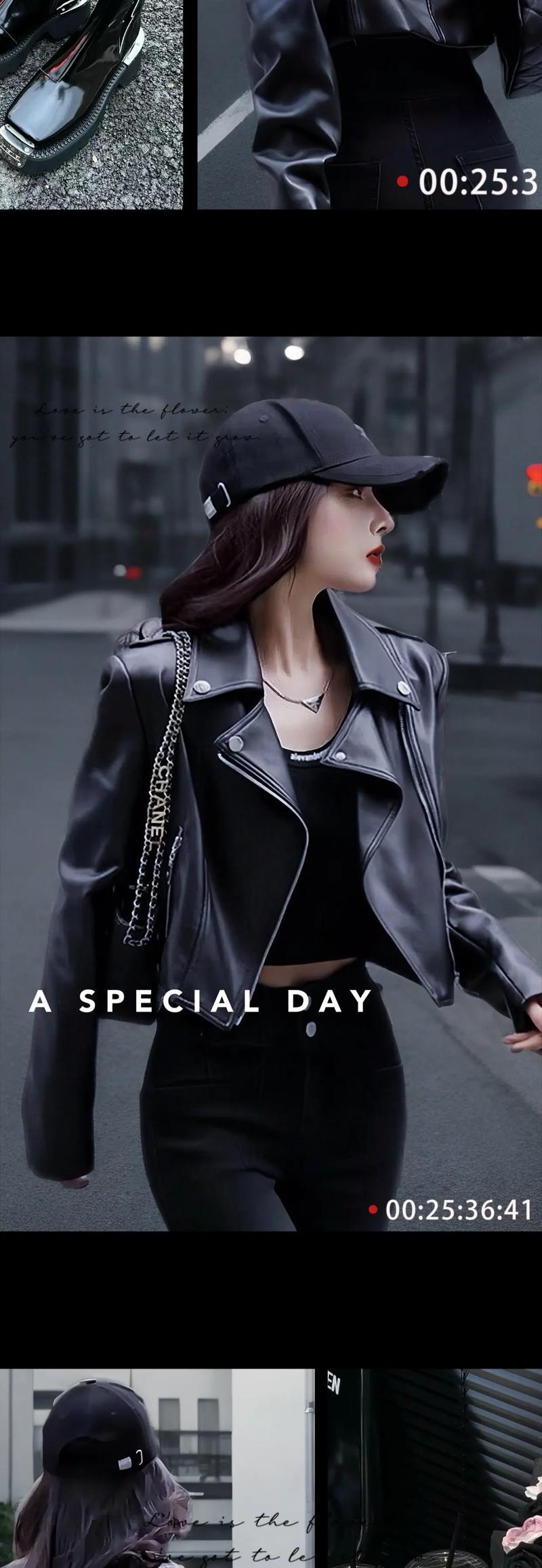 女士黑皮衣怎么搭配