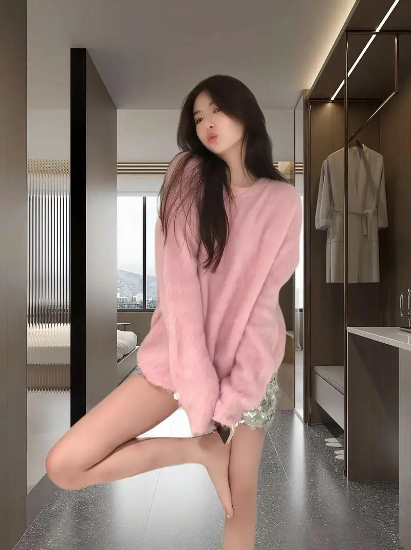 粉色毛衣怎么搭配裙子