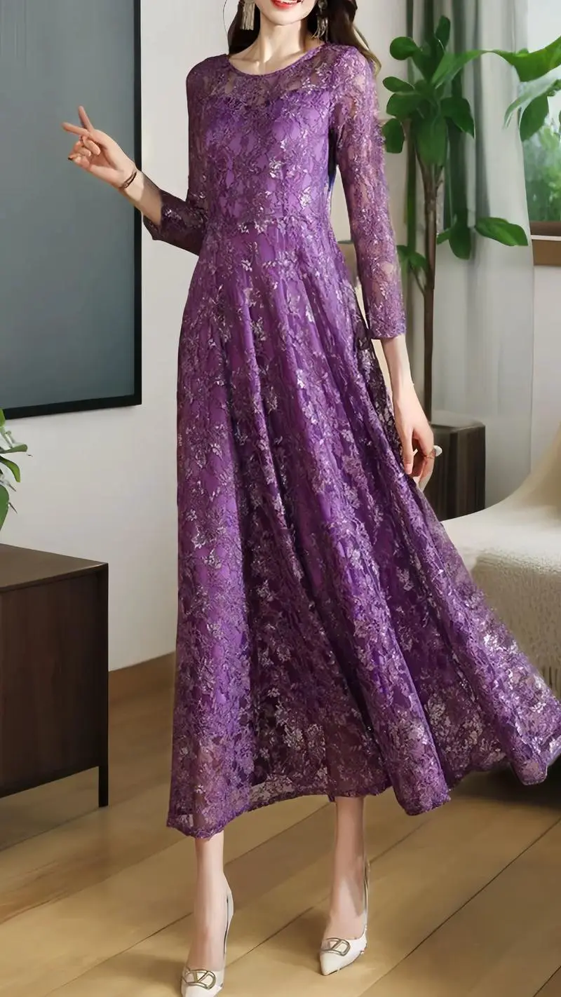 蕾丝修身长裙怎么搭配图片