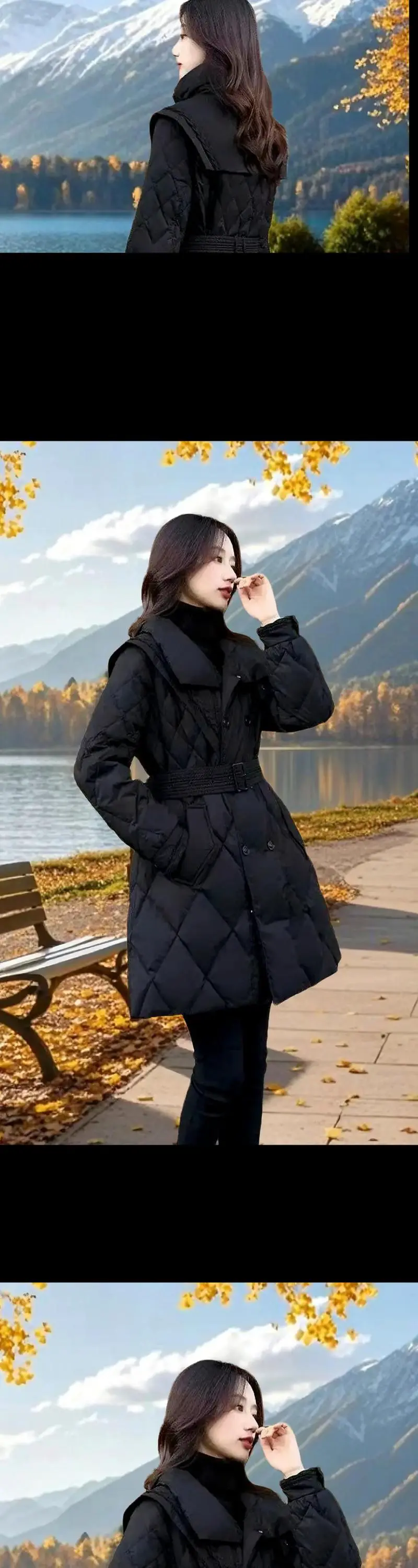 女黑色棉衣怎么搭配