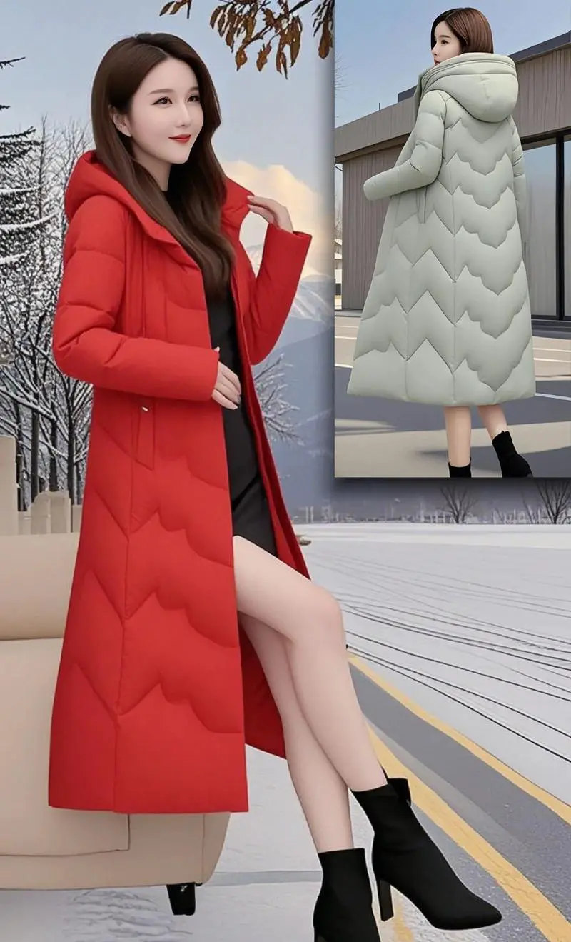 长款修身棉服怎么搭配好看