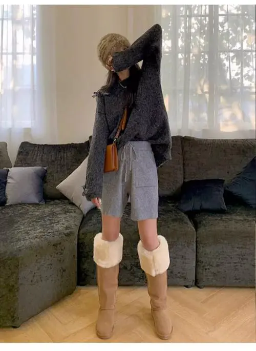 过膝长靴怎么搭配保暖