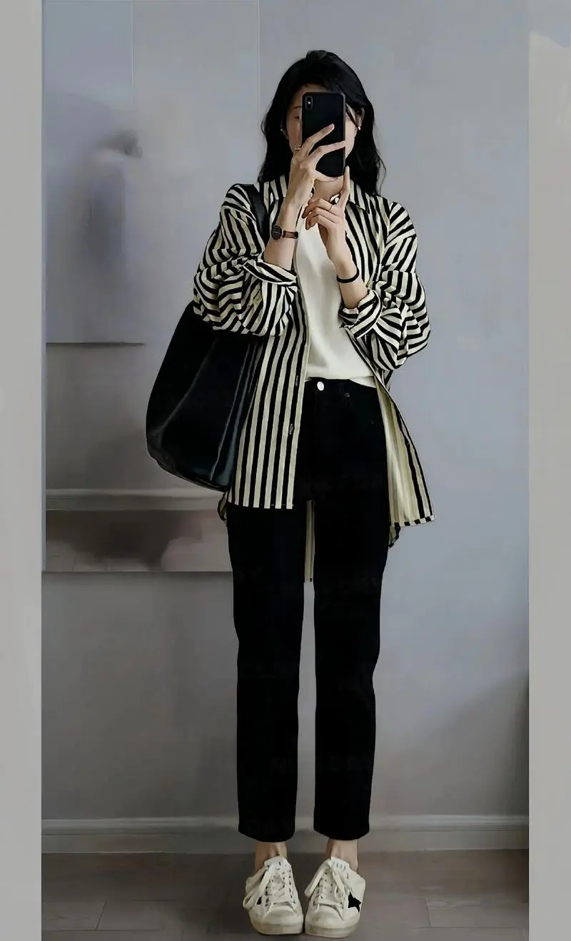 长休闲衬衣怎么搭配图片