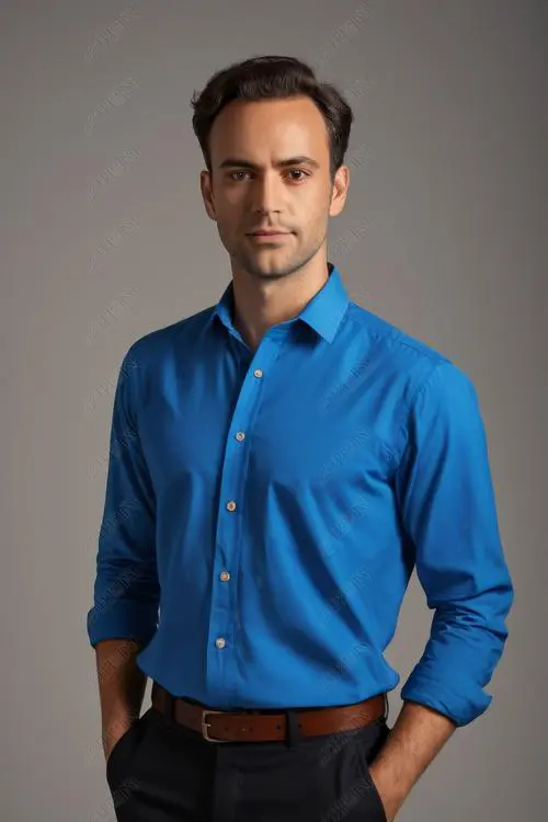 蓝男衬衫怎么搭配什么裤子好看