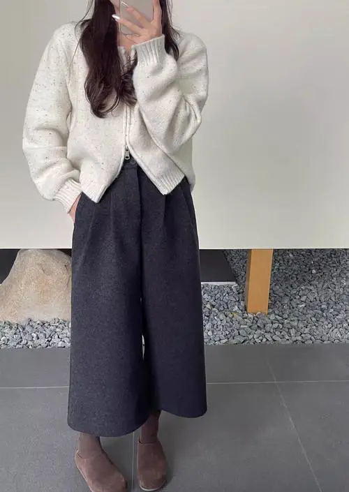 冬天穿宽腿裤怎么搭配衣服好看吗