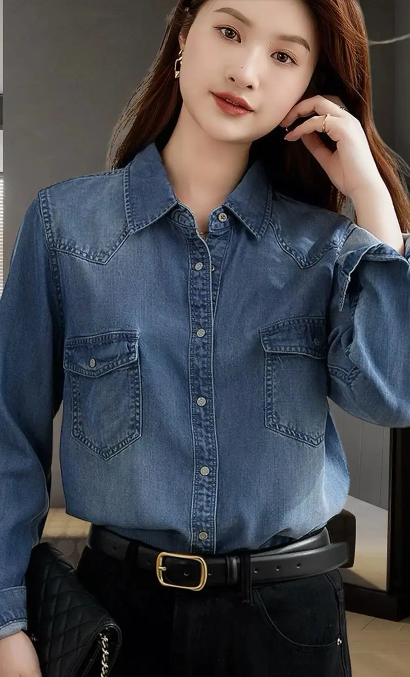 无领牛仔衬衫怎么搭配