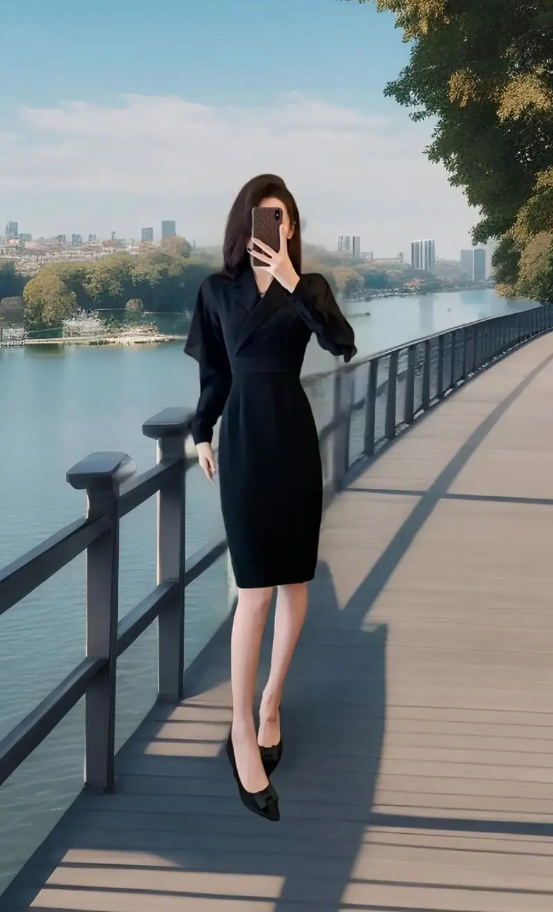 超长秋款连衣裙怎么搭配