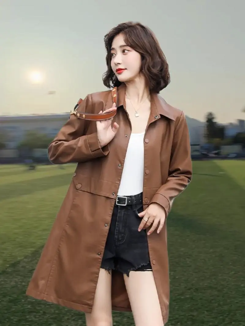 女装长款皮衣怎么搭配