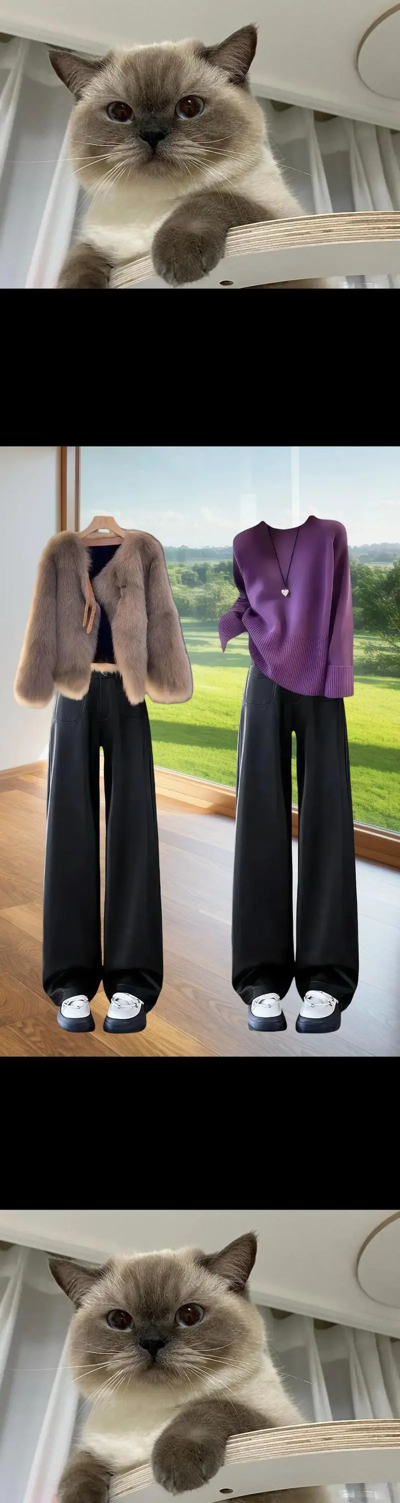 阔腿皮裤秋冬怎么搭配