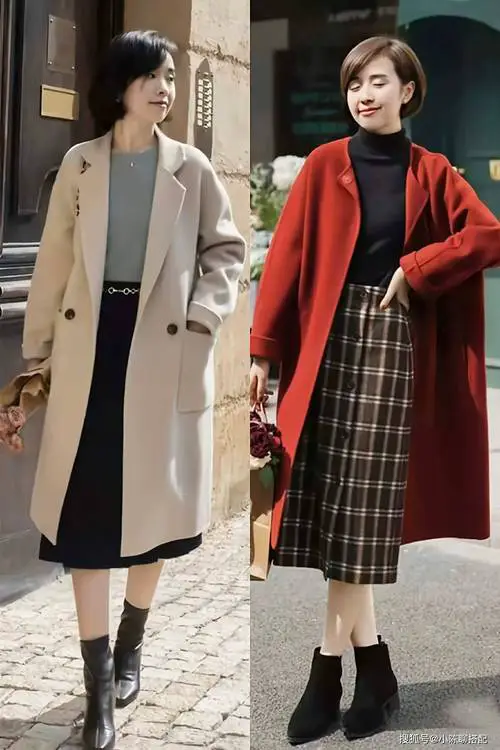 焦糖色大衣怎么搭配连衣裙