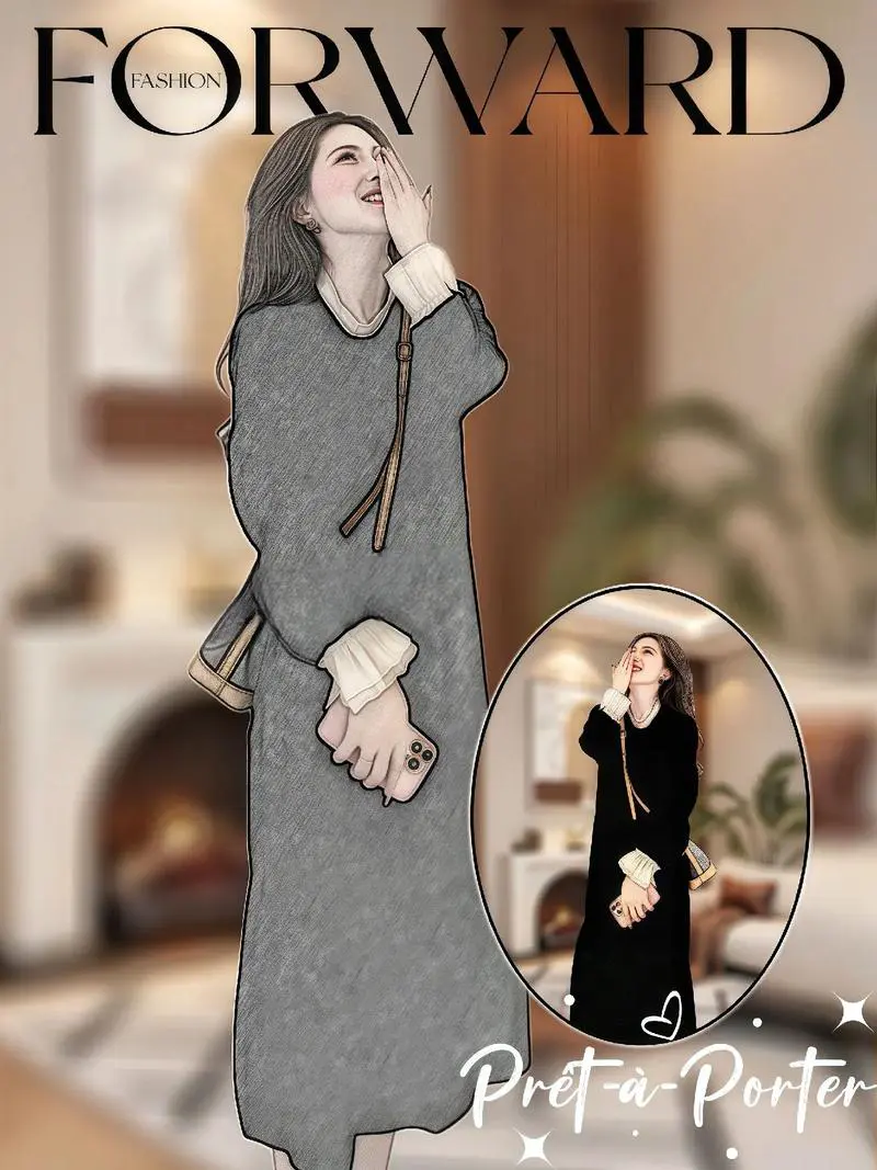 丝绒连衣裙配什么外套