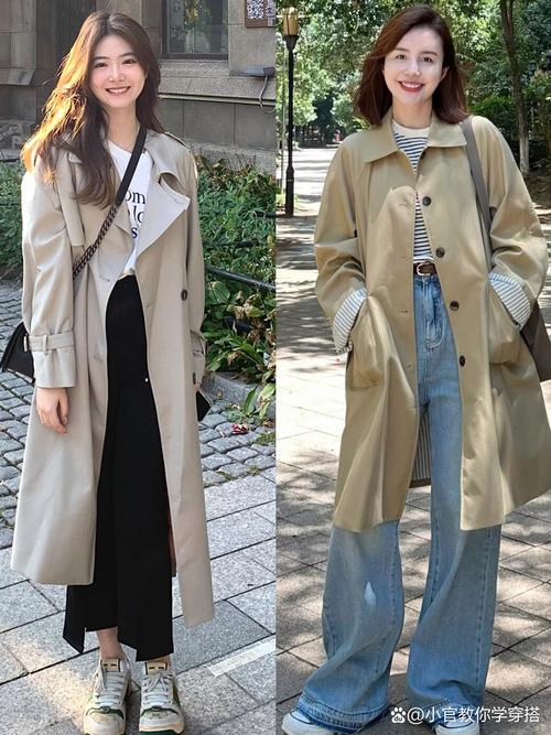 宽松女风衣外套怎么搭配什么裤子好看图片