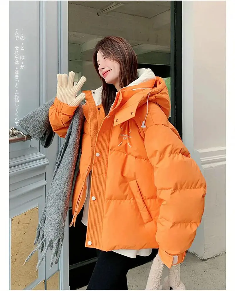 橙色羽绒服怎么搭配鞋子好看图片