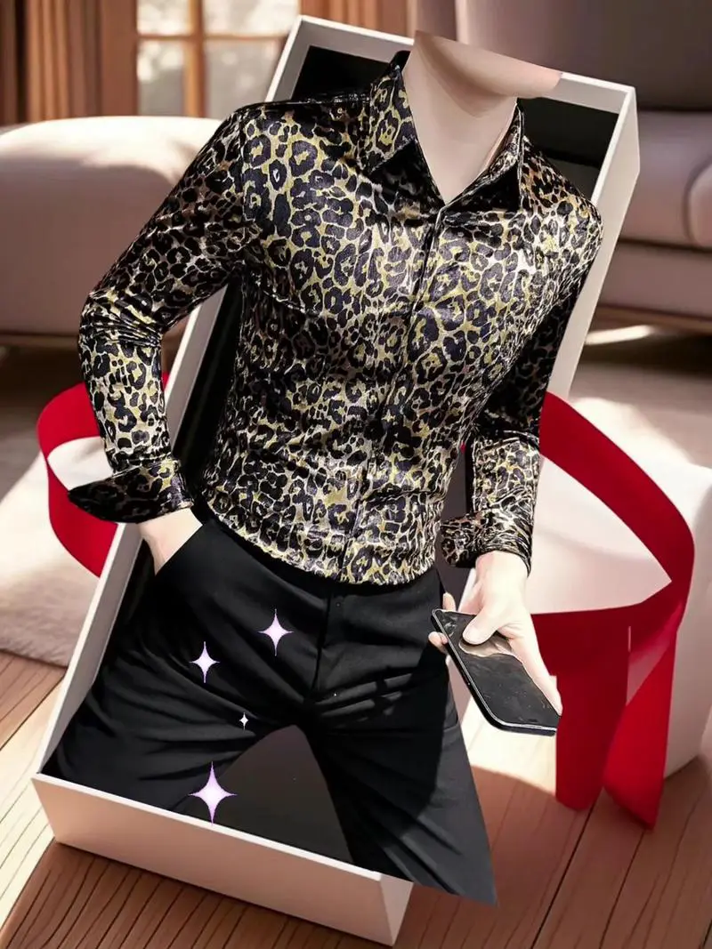 男士豹纹衬衫怎么搭配下装