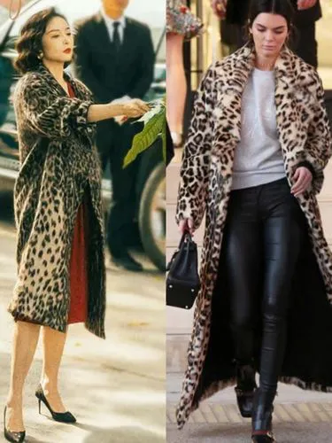 豹纹长款风衣怎么搭配好看