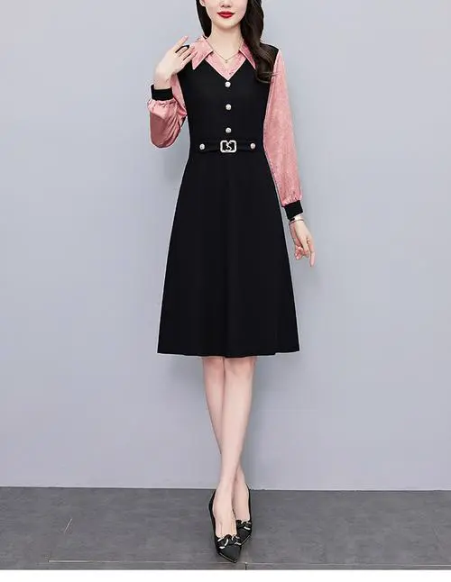 长款长袖修身连衣裙怎么搭配