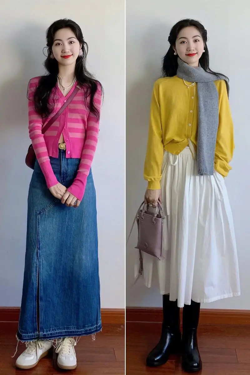 休闲针织衫毛衣怎么搭配图片