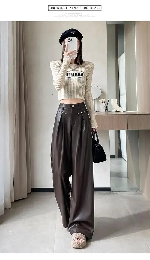 阔腿皮裤秋冬怎么搭配